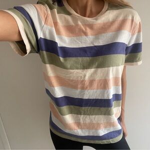 Madewell Allday Crewneck Tee shirt in Glenmont Stripe